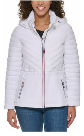 Chaqueta Tommy Hilfiger 100% Original Impermeable Mujer Talla L Blanco 